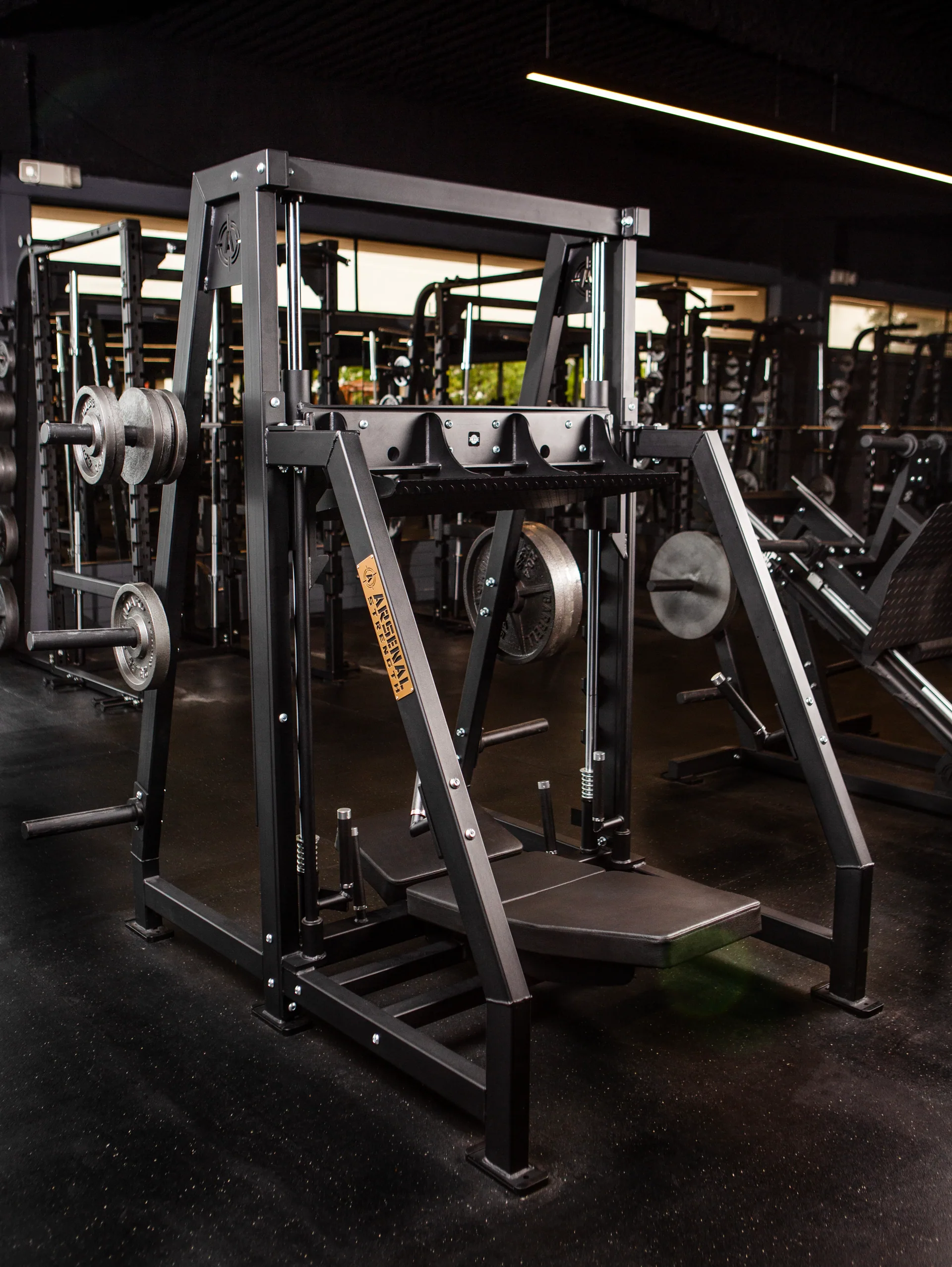 Row of plate-loaded Arsenal Strength frames